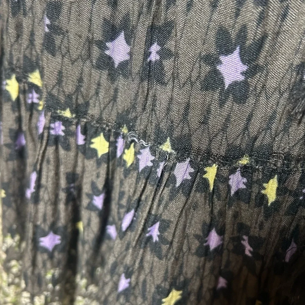 Free People RARE Feelings Tiered Maxi Boho Whimsigoth Dress Multicolor Size M